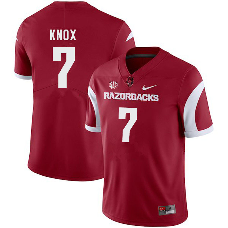 Men #7 Trey Knox Arkansas Razorbacks College Football Jerseys-Cardinal